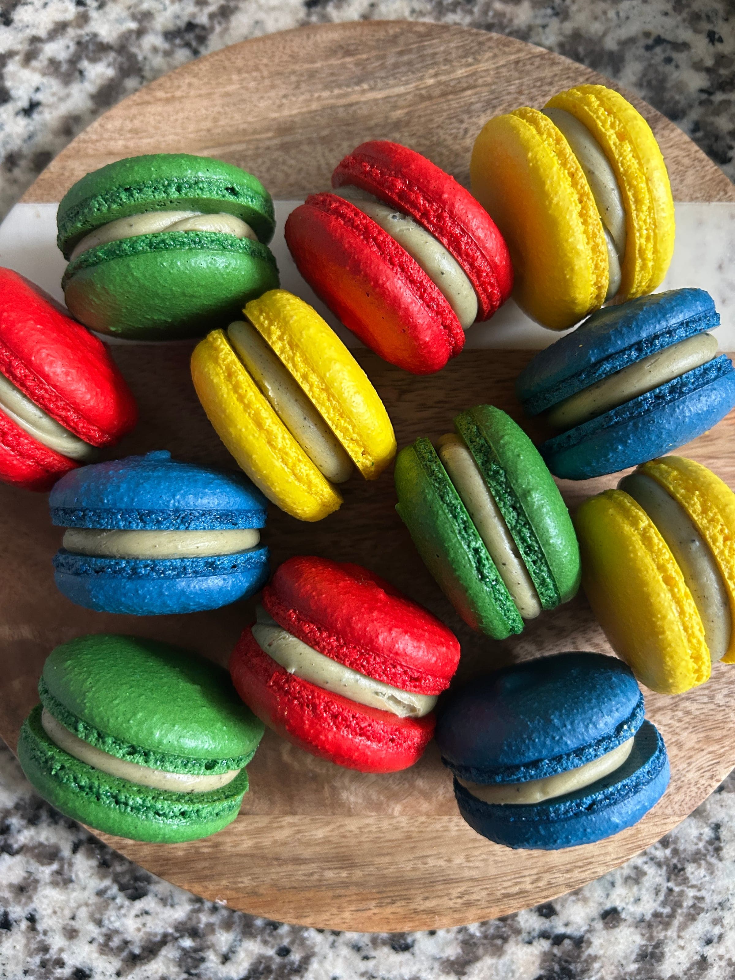 Freshly baked French macarons by Franz Macarons